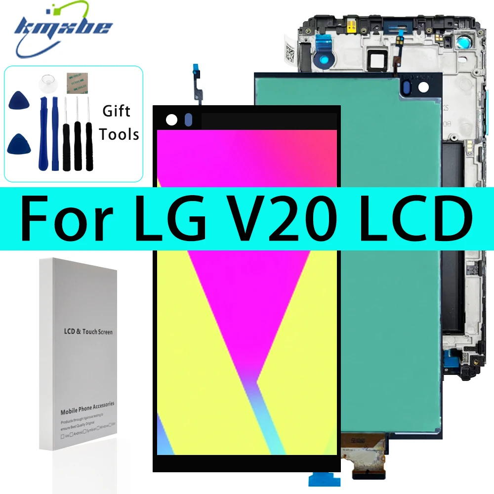 

Kmxbe 5.7" Original LCD For LG V20 H990 H910 H918 US996 VS995 LS997 Display Touch Screen Digitizer Assembly With Frame For F800