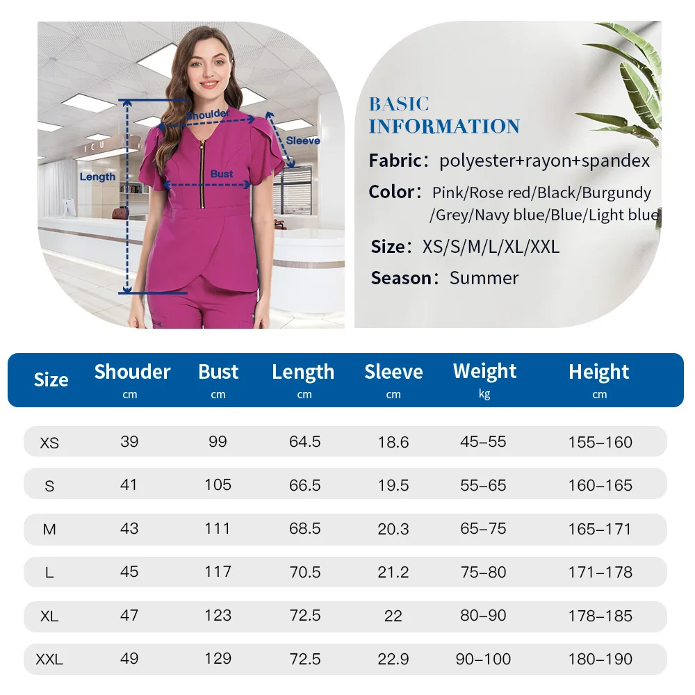 Gezondheid Verpleging Tops Unisex Scrub Uniform Medische Chirurgische Blouse Vrouwen Scrub Tops Veterinaire Werkkleding Ziekenhuis Kostuum Vrouwen