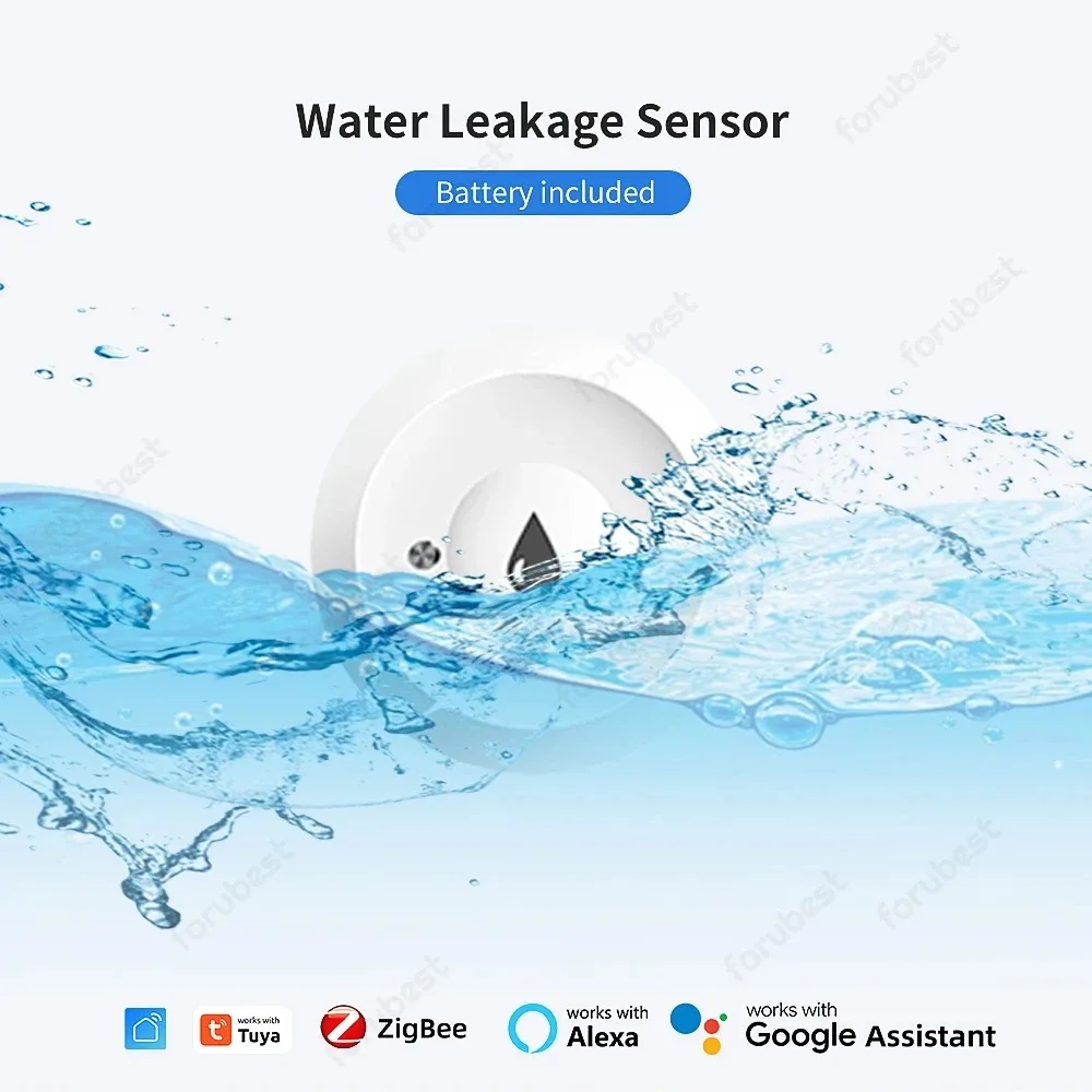 Tuya WiFi/ZigBee น้ําเซ็นเซอร์รั่วเครื่องตรวจจับน้ําท่วม Smart Home APP รีโมทคอนโทรล Smart Home Security Protection