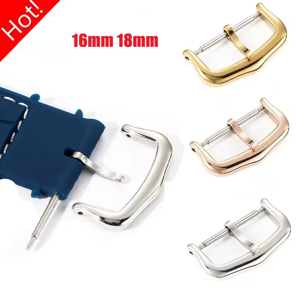 Stainless Steel Buckle 12mm 14mm 16mm 18mm Pin Buckles For Cartier Watch Strap Clasp Silver Gold Watch Repair Tools Accessories
