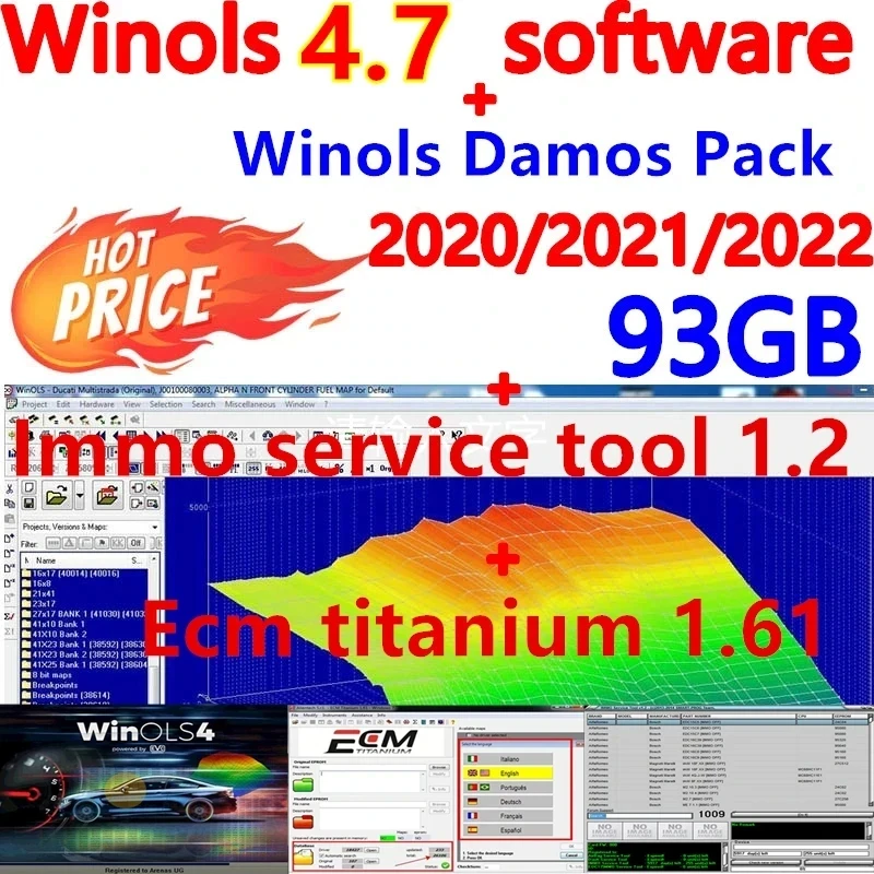 

Newest Repair Software Winols 4.7+ 93GB WINOLS DAMOS BIG PACK (NEW) 2020-2021-2022 Chip Tuning OLS Total Size 93 GB Free Help