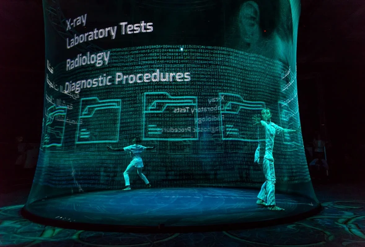 3D Holographic Mesh Screen Hologram Projector with Front&Rear Projection Portable Design Fireproof Class B2