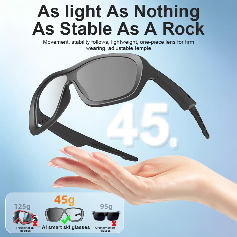 AI Smart Glasses Voice Translation Audio Sunglasses Outdoor UV Protection Ski Goggles Listen to Music Make Calls 2026 New