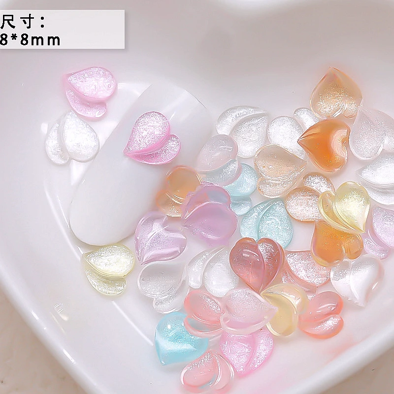 100 STKS Gemengde Kleuren Aurora Acryl Nail Art Charms Kawaii Accessoires Onderdelen Voor Manicure Deco Nagels Decoratie Benodigdheden Materiaal