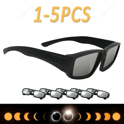 1-5PCS Solar Eclipse Glasse Reusable Anti-UV Viewing Glasses Safe Shades Observation Solar Glasses Upgraded Silver-plated Lenses