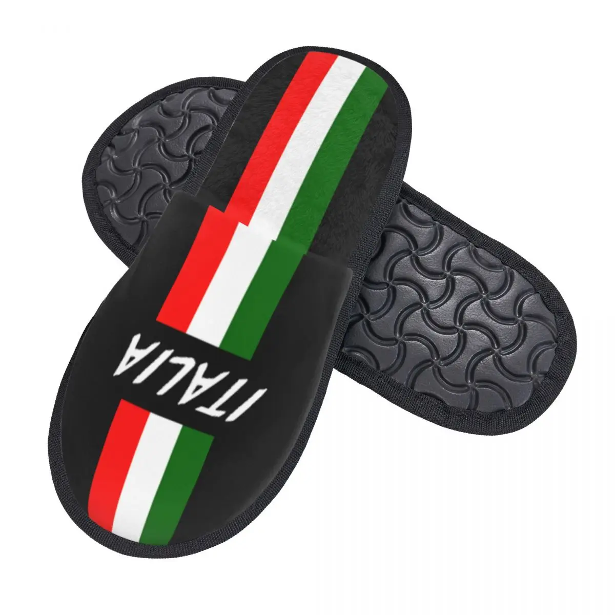 Custom Italy Flag Soft Memory Foam House Slippers Women Cozy Warm Anti-skid Sole Slipper