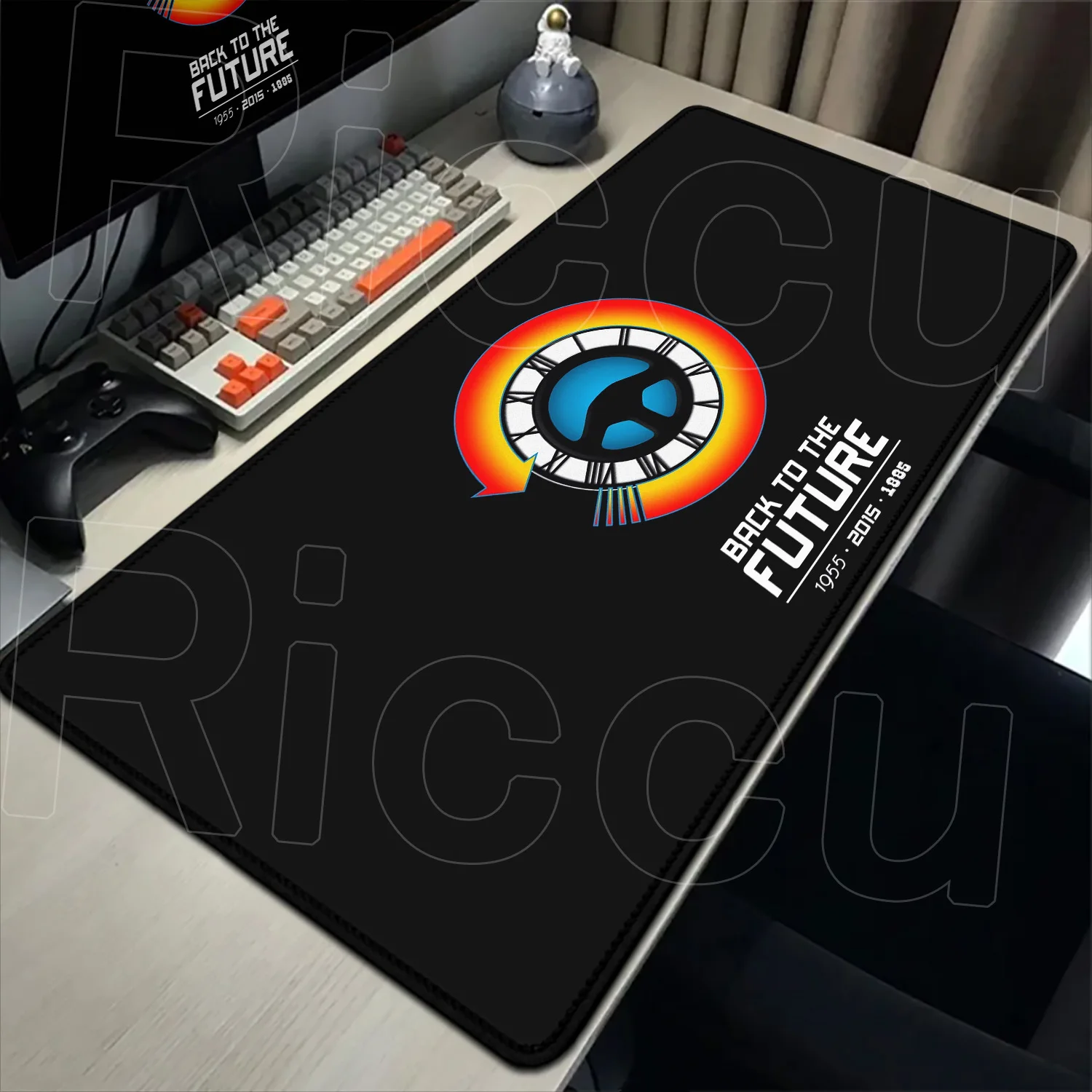 Alas Mouse HD Printing Back To The Future untuk Laptop, Gaming, Komputer PC, Keyboard, Ukuran XXL, Motif Anime Keren, Karpet Meja, DeskMat