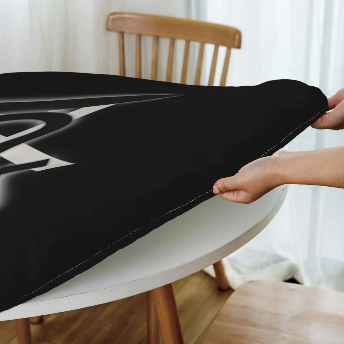 TX2 Waterproof Round Tablecloth Oilproof Table Cloth for Kitchen Events Dining Table Cover