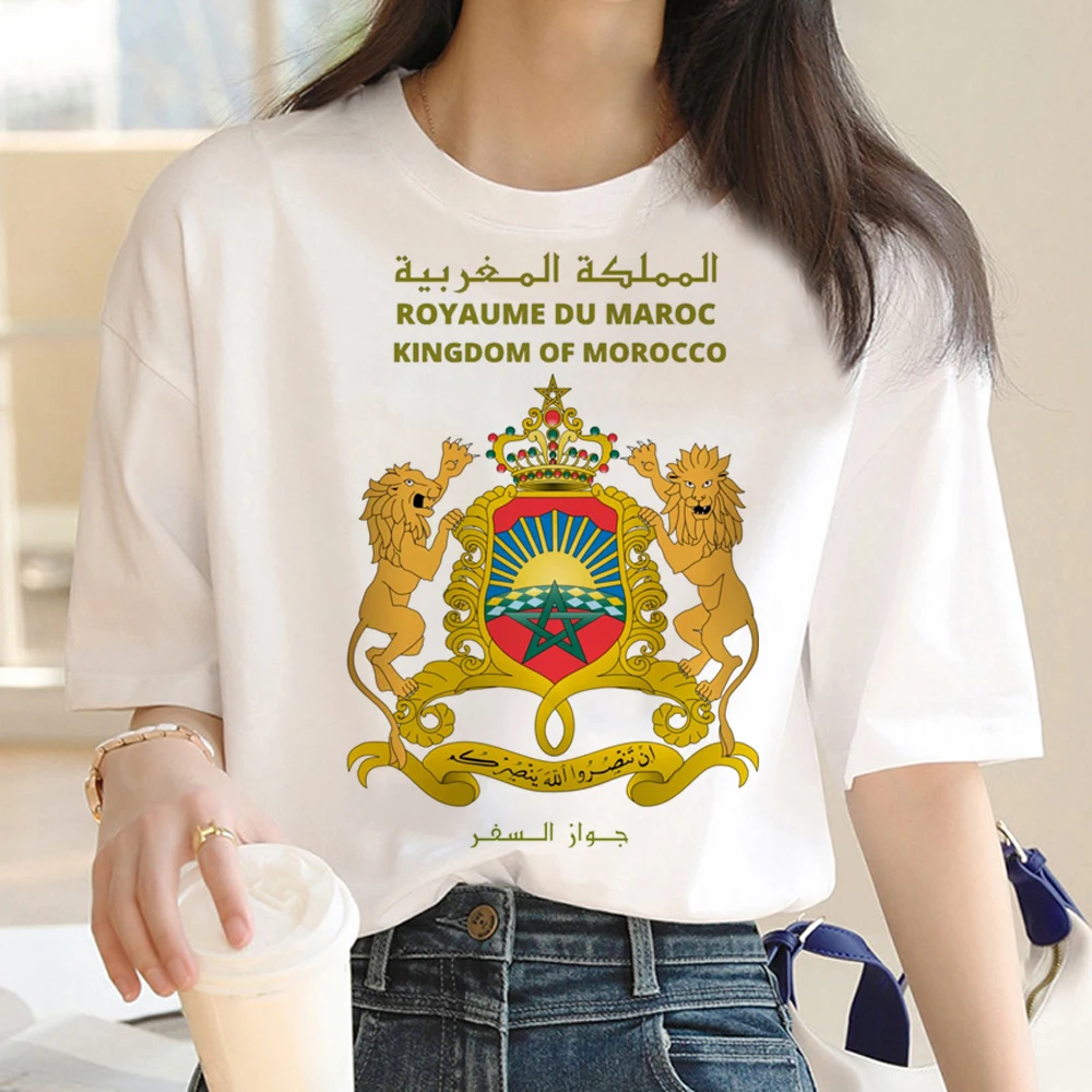 Maroc Morocco t-shirts women harajuku funny graphic Tee female manga 2000s funny clothing