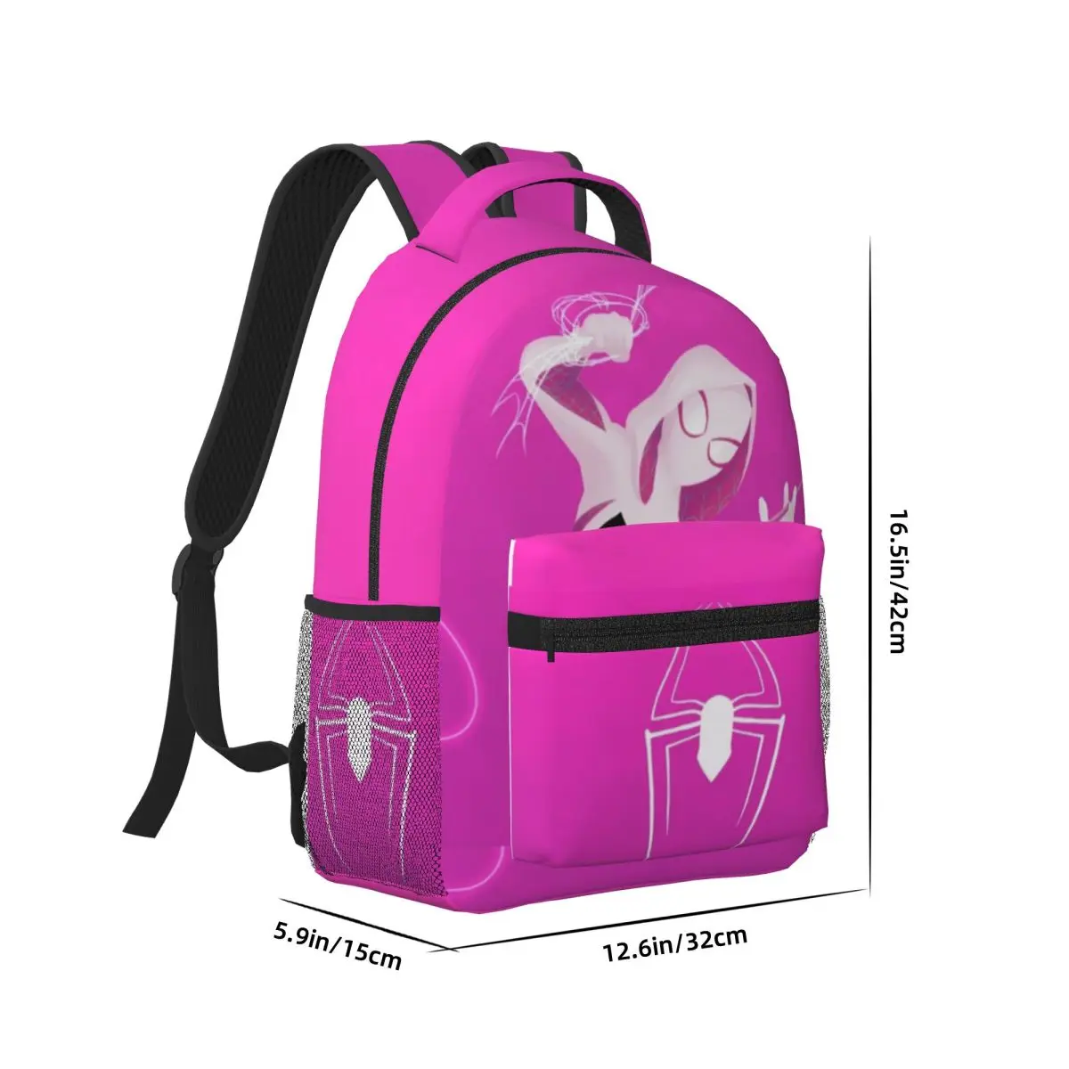 Spider-Gwen Student School Bookbag Canvas Daypack Elementary High College Travel Bags 17in