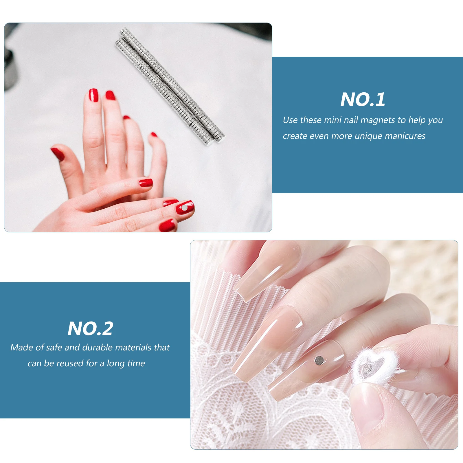 

100pcs Plastic Mini Magnets For Art For Nail Mini Nail Magnets Art Manicure Diy Accessory Reusable Safe Durable