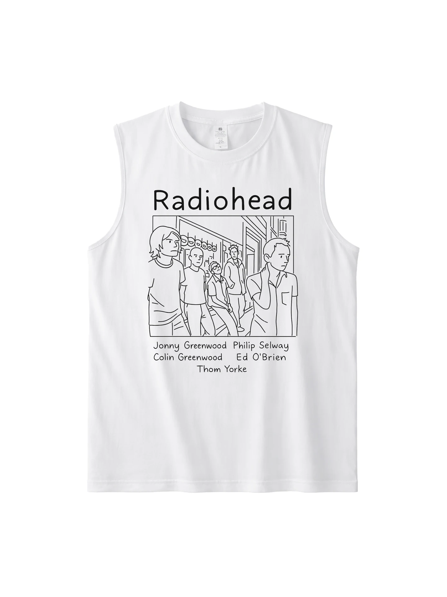 Radiohead Band American Portrait Casual Pure Cotton Rock Style Sleeveless Tank Top Youth Summer Fashion Printed Vest T-Shirt