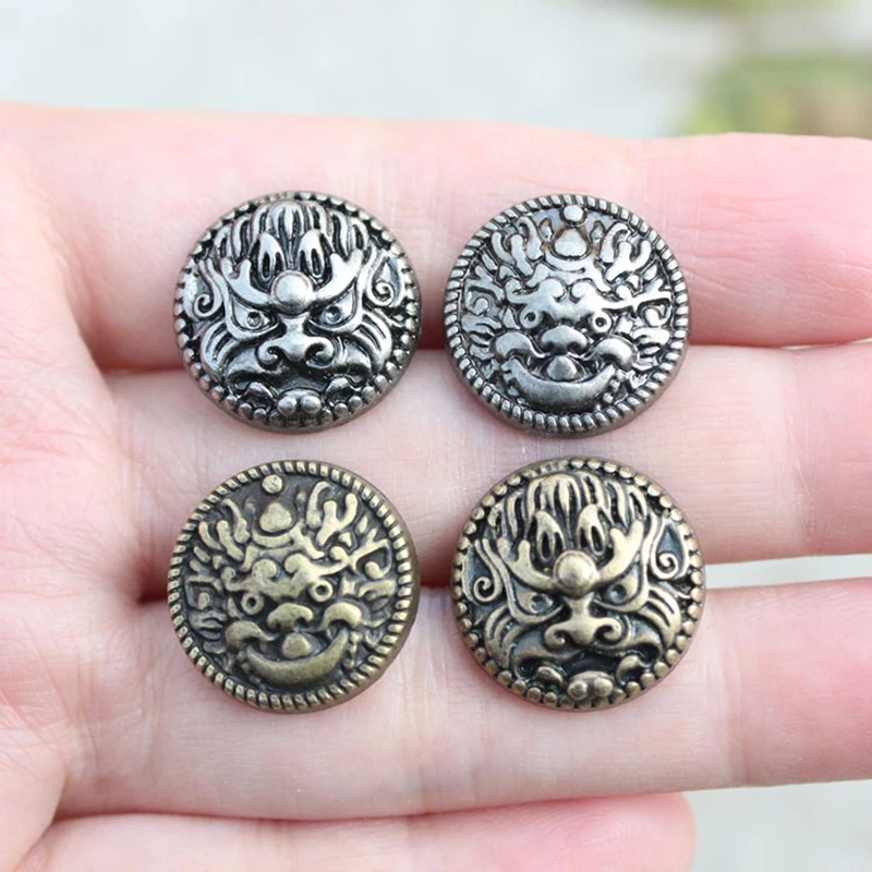 18mm Oriential Dragon Embossed Conchos Badge Purse Snap Buckle For Wallet Belt Bag Jeans Phone Case Dog Collar DIY Accessories