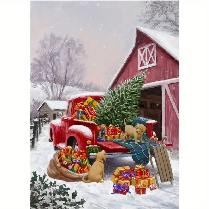 

Diamond Painting Christmas Tree Snow Scene 5D Mosaic Diamond Embroidery DIY Handmade Practice Home Decoration