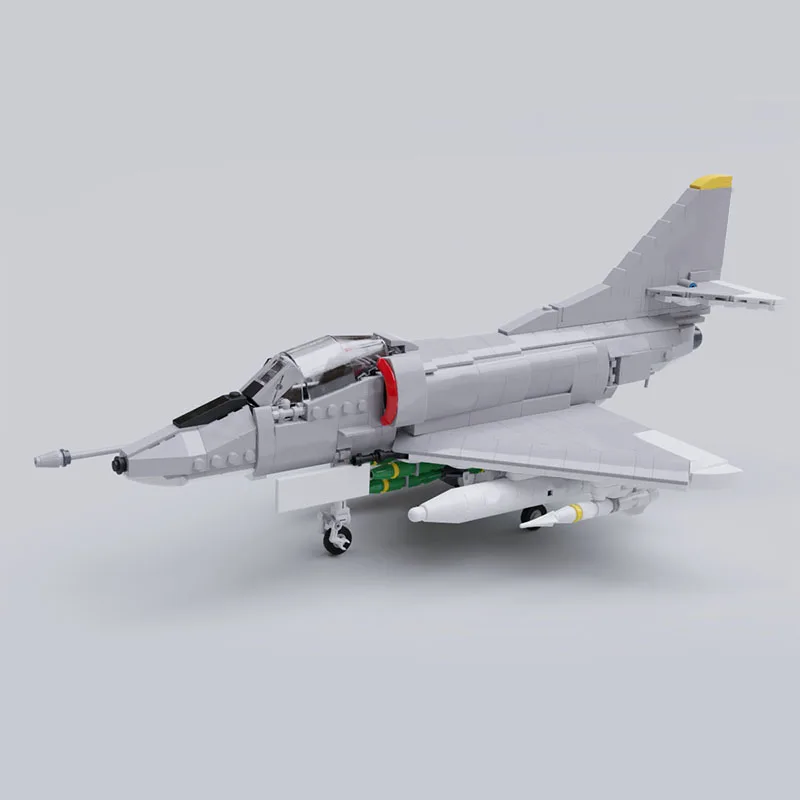 NEW WW2 Military MOC 1:35 Scale A-4E Skyhawk jet fighter Model creative ideas high-tech Children Toy Gift aircraft Plane Blocks