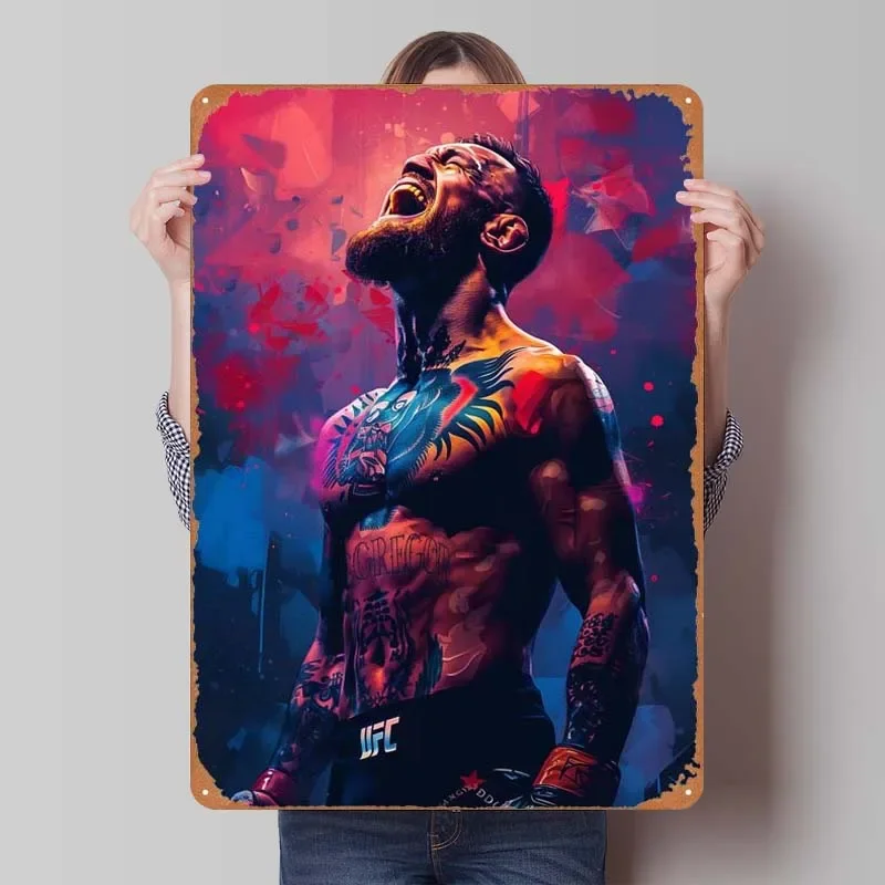 Conor McGregor Sport Metal Poster Tinplate Sign Room Decor Man Cave Metal Sign Plaques for Bedroom Wall Decoration Art of Murals