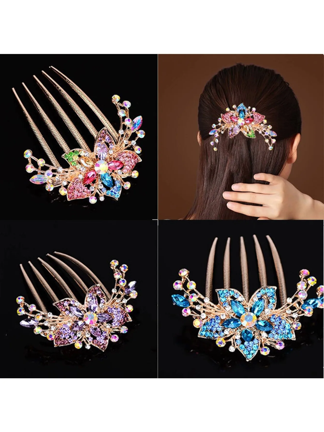 

Расческа с алмазным покрытием, расческа для волос, новые аксессуары для волос, расческа с пятью зубцами, многофункциональная заколка-диск, заколка-диск для хвоста.