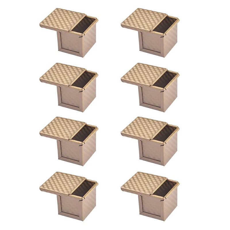 8X Square Loaf Pan With Lid Toast Mold Bread Pan Pullman Loaf Pan With Cover Non-Stick Mini Water Square Toast Box