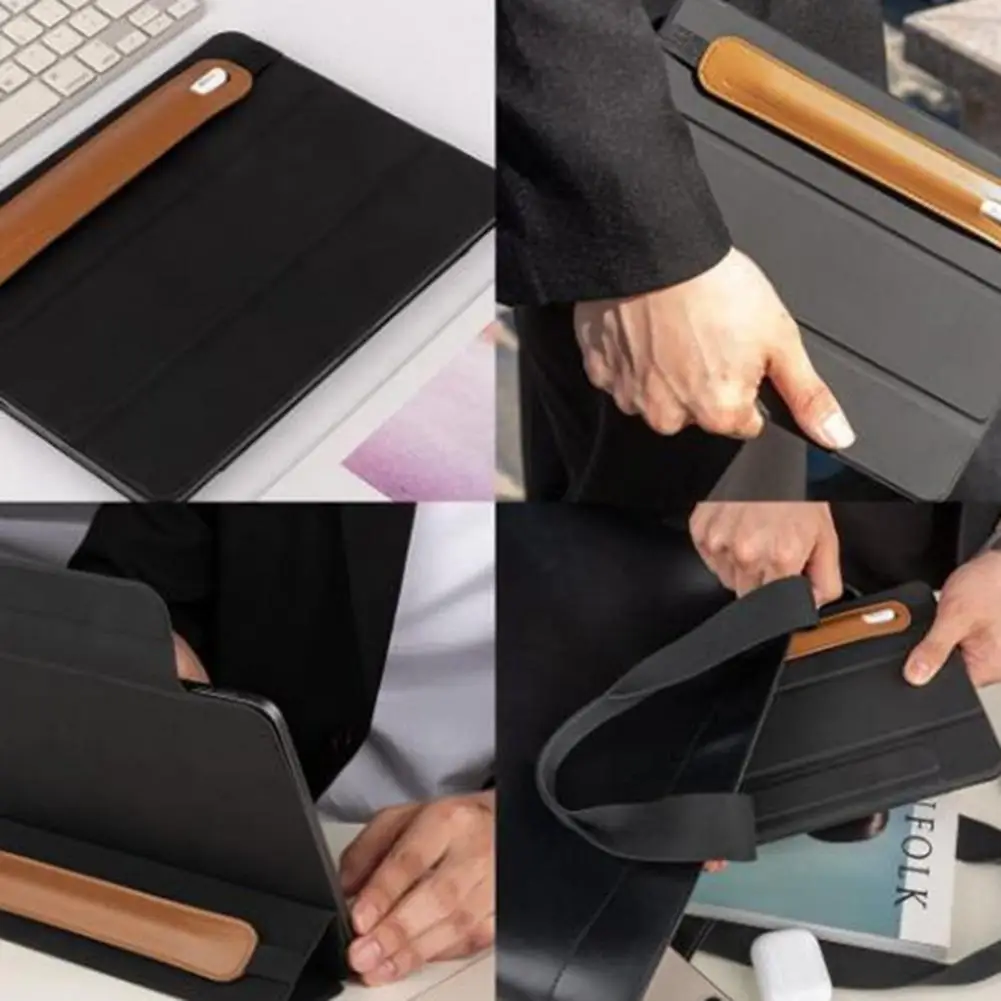 Estuche para bolígrafo Stylus portátil con banda elástica, funda protectora para Notebook, cuero de imitación ligero