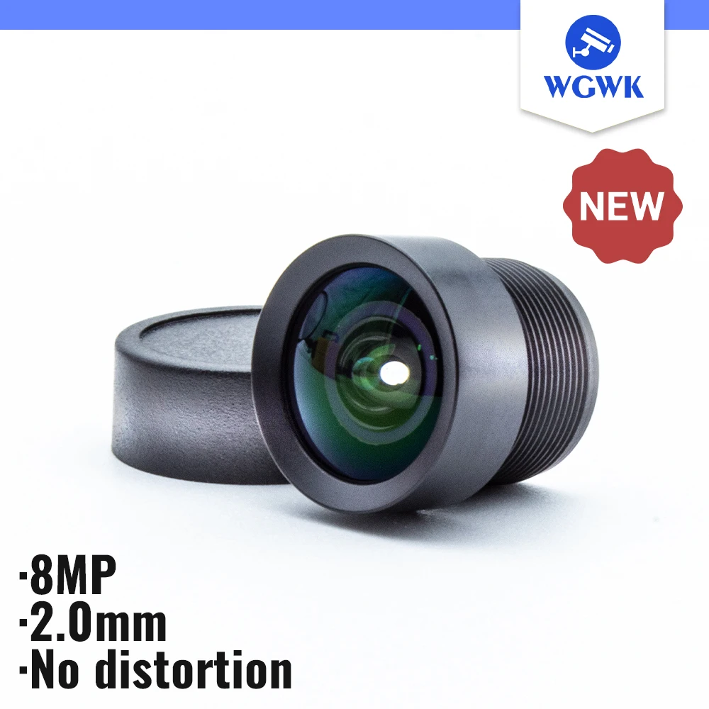 

WGWK-4244 CCTV Camera Lens HD 8MP 2mm M12 Mount No Distortion 1/2.8" IMX415 F2.0 Optional For Surveillance Security IP Cameras