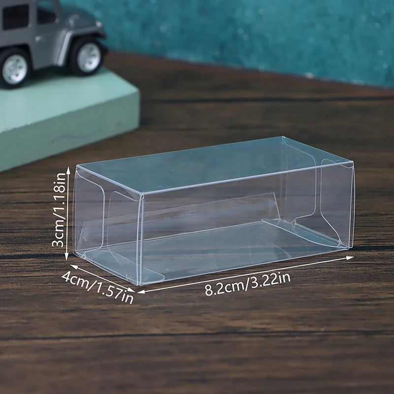 Boîte de présentation de jouets de modèle de voiture, support de rangement en PVC transparent, étui transparent, décor de fête, vitrine cadeau, 1:64, 20 pièces