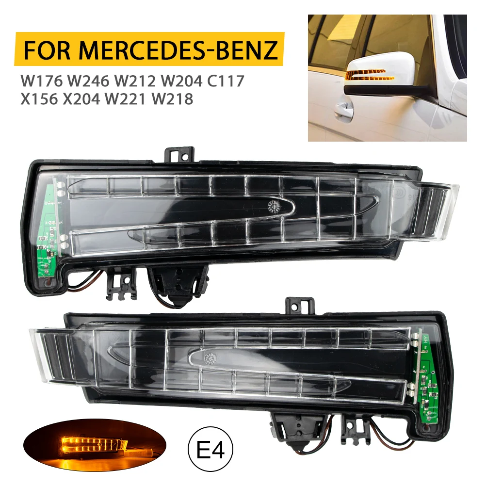 

Right Left Side Wing Mirror Rear View Mirror Turn Signal Light Indicator Lamp For Mercedes benz W176 W246 W204 S204 W221 W212