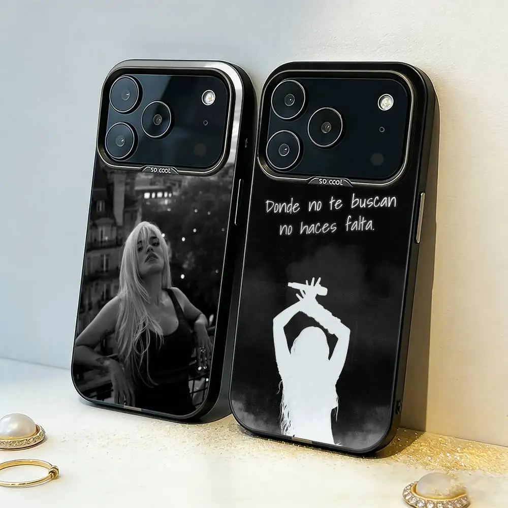 

Singer K-Karol G Amargura Phone Case For iPhone17,16,15,14,13,12,11,Pro,MAX Gray Matte Silicone Black Cover