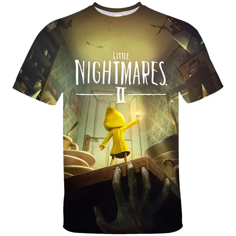 Selling Casual 3D Short Sleeve Animation Little Nightmare 2 T Shirt Children Cartoon Top T Shirt Summer Oversized T Shirt Childr