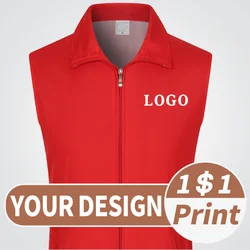 Customized pattern for volunteer sleeveless vest Coat making logo text Tailored logo embroidery on the vest Personalized design