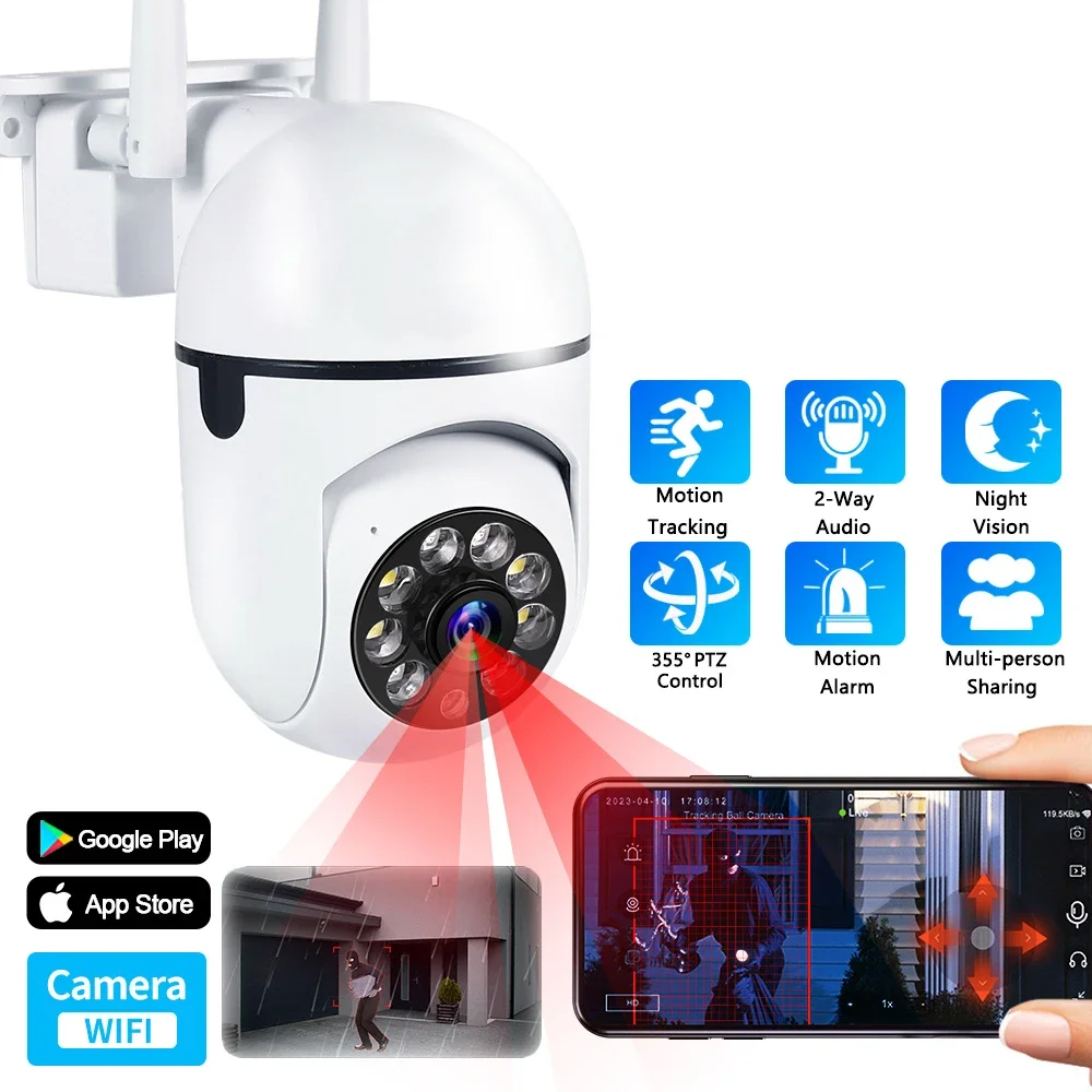 

DIDSeth 2MP PTZ WIFI IP Camera Outdoor Dome CCTV Security Cam Human Tracking Color Night Vision Security IR Home Surveillance