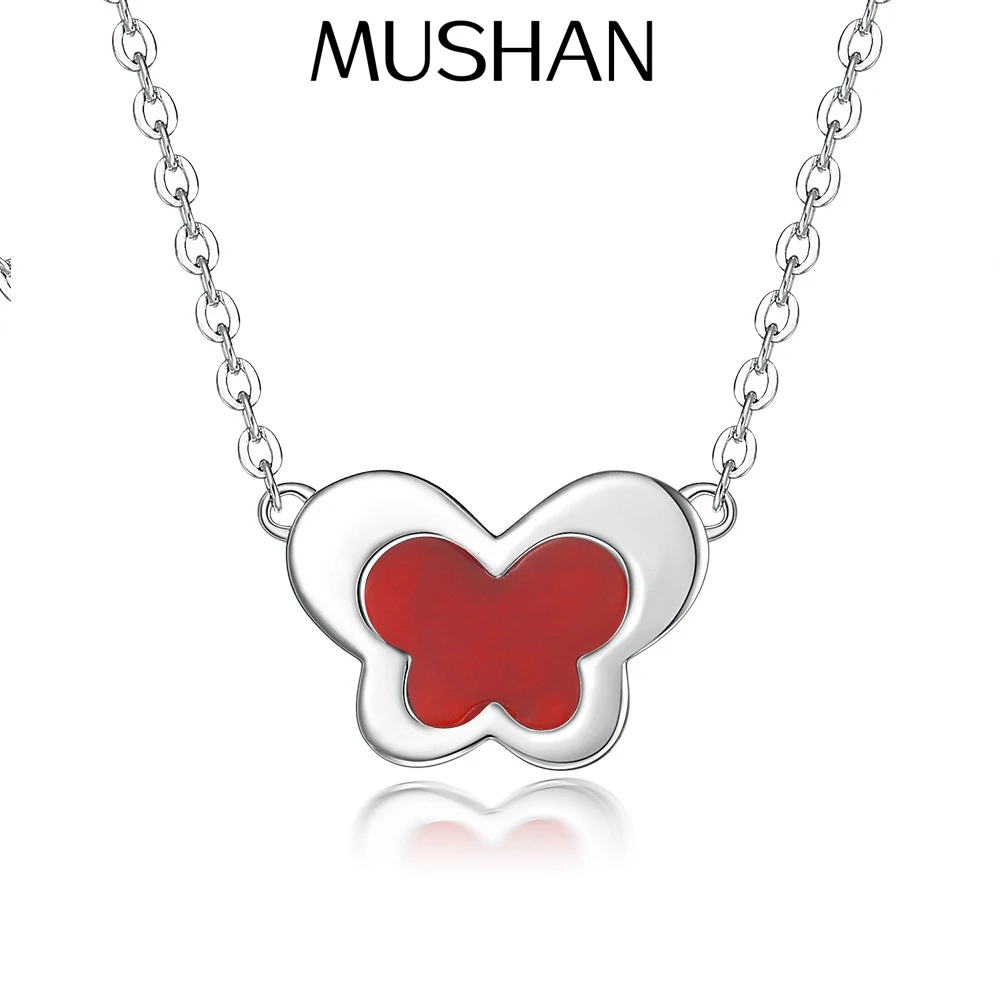 

MuShan Brand Jewelry 925 Sterling Silver Necklace Zircon 5A Classic Romantic for Wife 18K Gold Plated Premium Jewelry Pendant