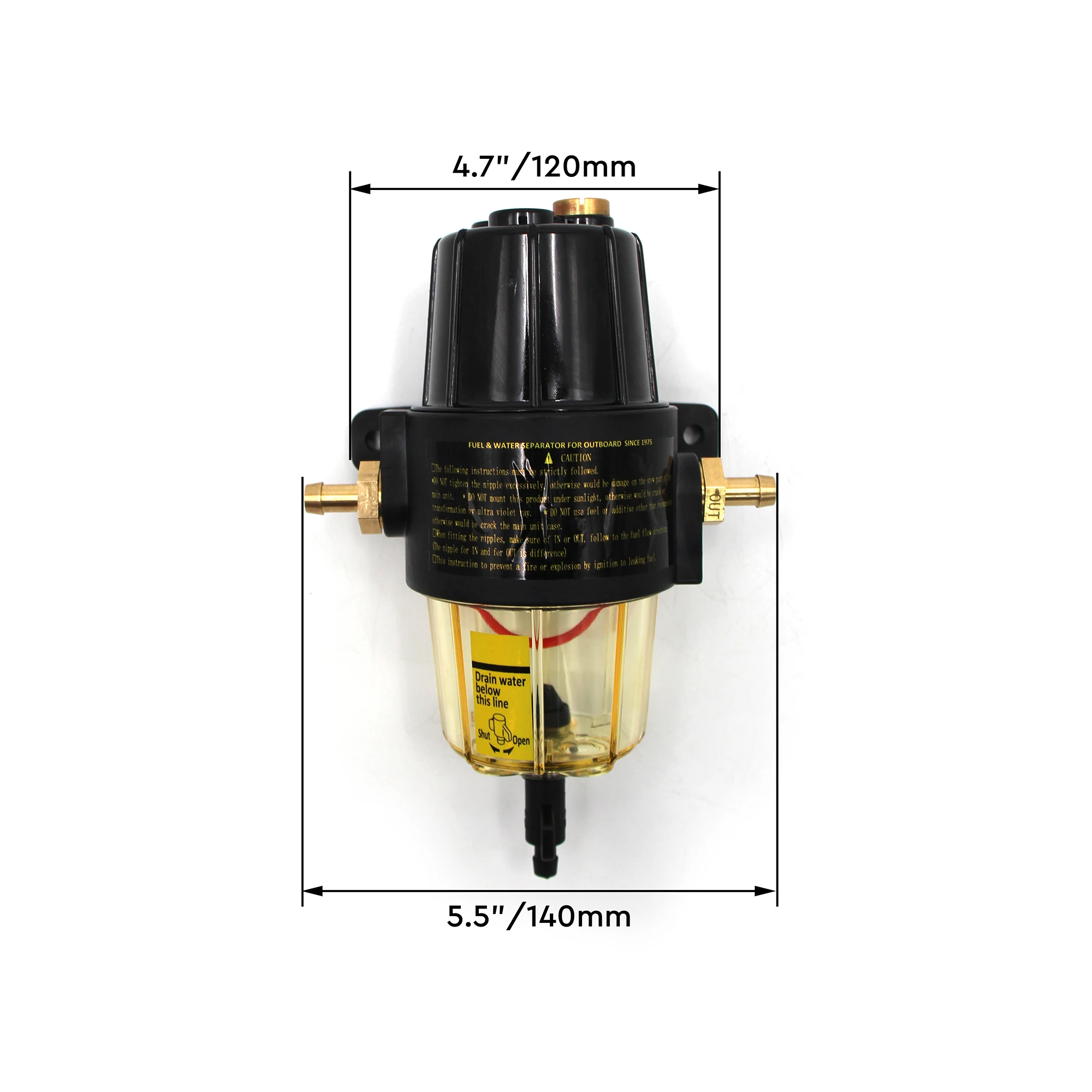 UF-10K Outboard Marine Engine Fuel Filter Fuel-Water Separator Assembly With Clear Bowl Base Filter Element for Yamaha Suzuki