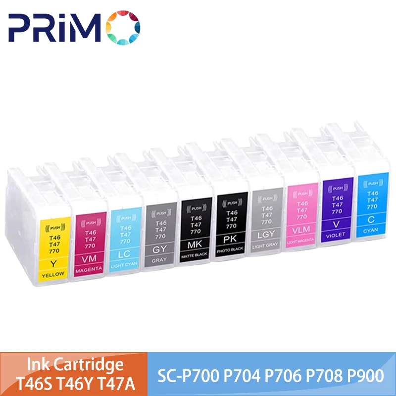 T46S T46Y T47A Refillable Ink Cartridge No Chip for Epson SureColor SC-P700 SC-P900 P700 P704 P706 P708 P900 P904 P906 P908