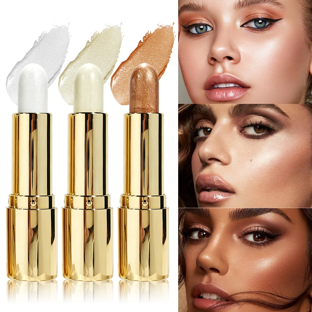 JUJU DREAM Cream Highlighter Stick Makeup, Waterproof Shimmer Glow, Face Contour Brightener for Radiant Skin