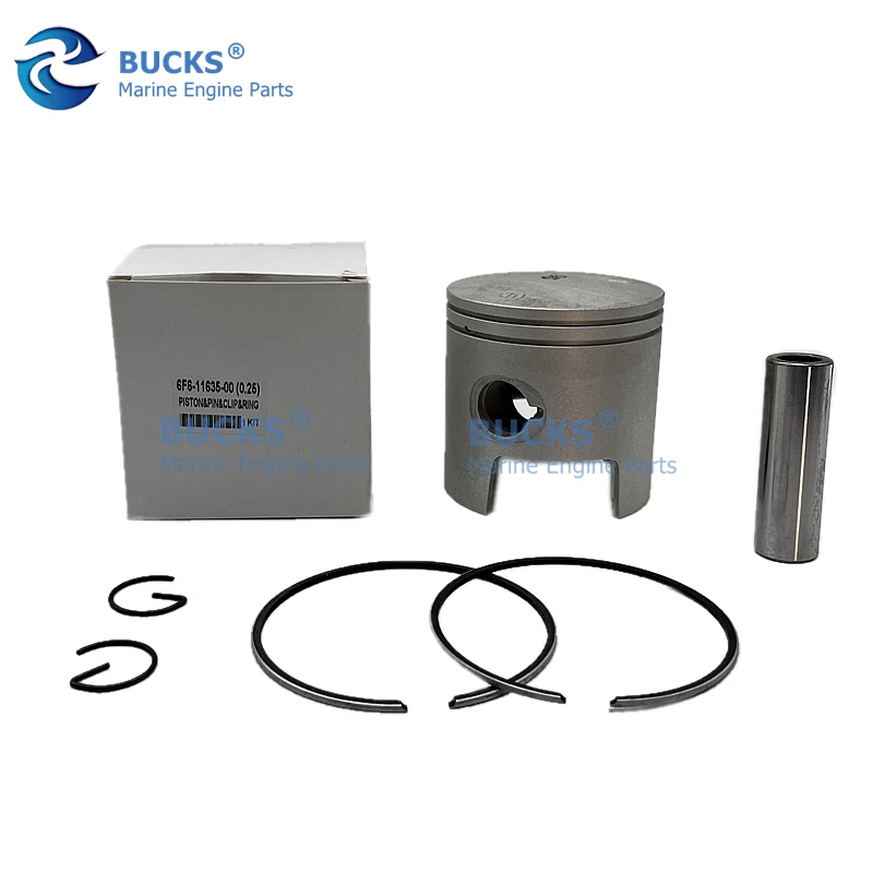 

6F6-11635-00 Комплект поршней (+0,25 мм O/S) для подвесного двигателя Yamaha 40 л.с.