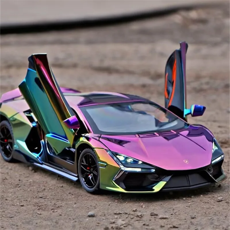 1:24 Revuelto Alloy Electroplating Sports Car Model Diecast Metal Toy Racing Vehicles Car Model Simulation Sound Light Kids Gift