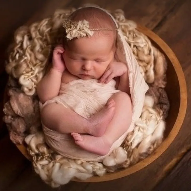 Soft Stretchy Newborn Wrap Single Cheesecloth Photography Prop, Breathable Baby Swaddle for Posing, Photo Studio Essential