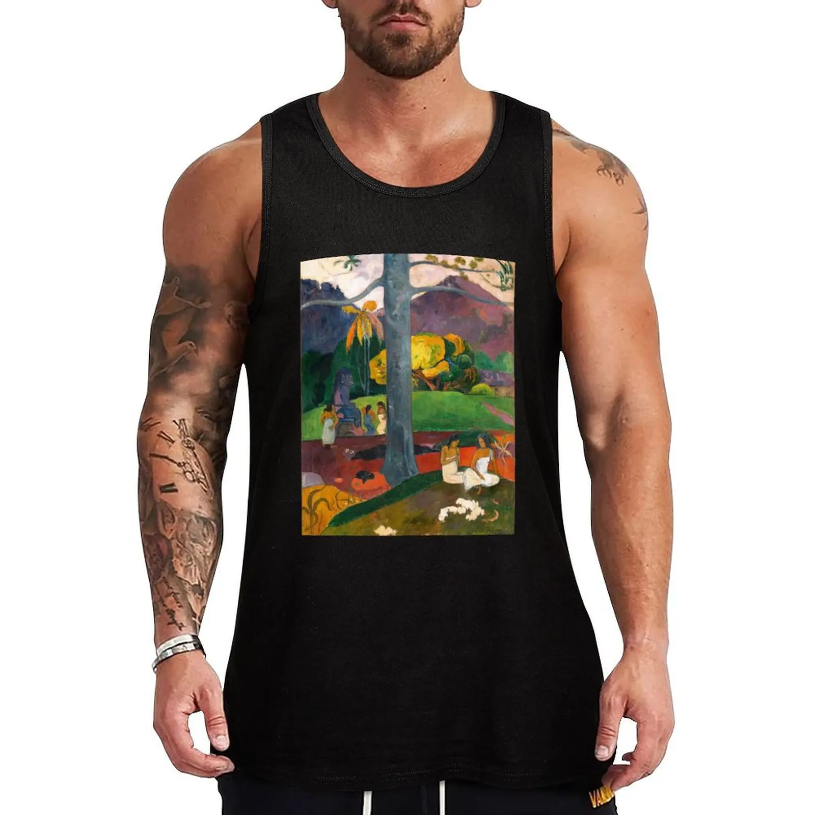 Paul Gauguin - Mata Mua - In olden Times - érase una vez Tank Top Bodybuilding shirt Fitness men clothing Sleeveless top summer