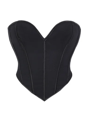 Corsé sin tirantes mate con cuello en V para mujer