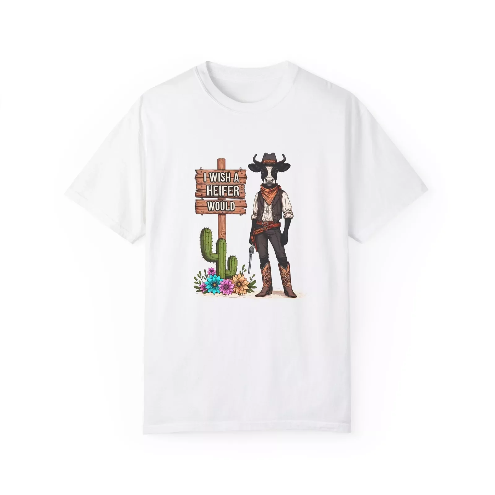

Denim Cow Graphic Printing Summer Luxury Brand Cotton Men's and Women's T-Shirts Short Sleeves Street Fashion Trend Clothing