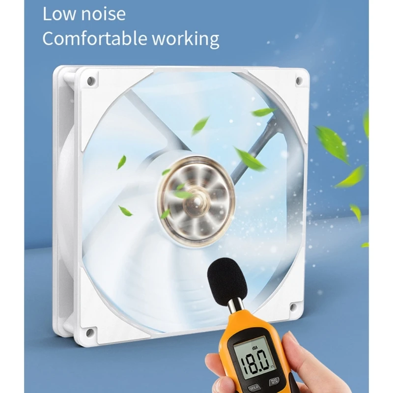 12025 12 سم مروحة كمبيوتر مُحسّنة لتدفق الهواء بتقنية PWM عملية هادئة لتبديد حرارة وحدة المعالجة المركزية