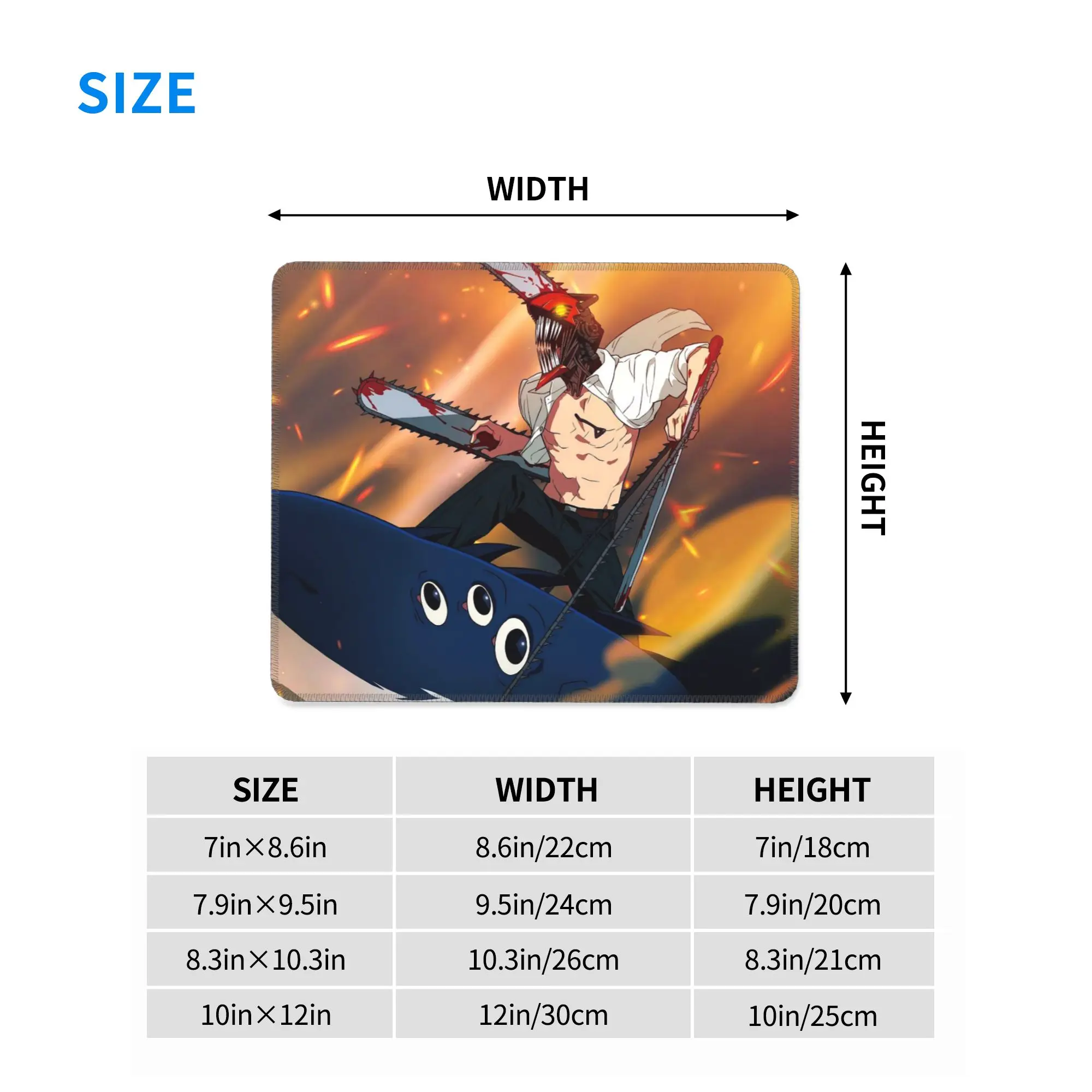 Shark And Denji Chainsaw Man Anime Mouse Pad Computer Keyboard Mouse Mat Gaming PC Laptop Desk Mat Office Accessories Table Mats
