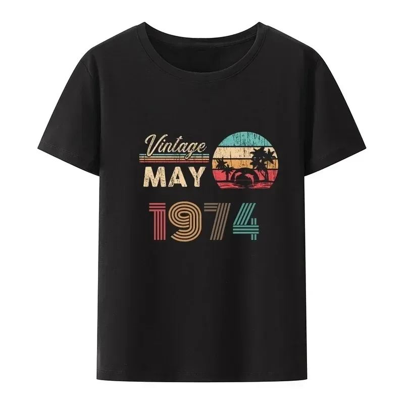 2024 Vintage 49th Birthday 1974 Limited Edition T-Shirt for Women The Best Year Old Gifts Streetwear Graphic Tees Female Tops