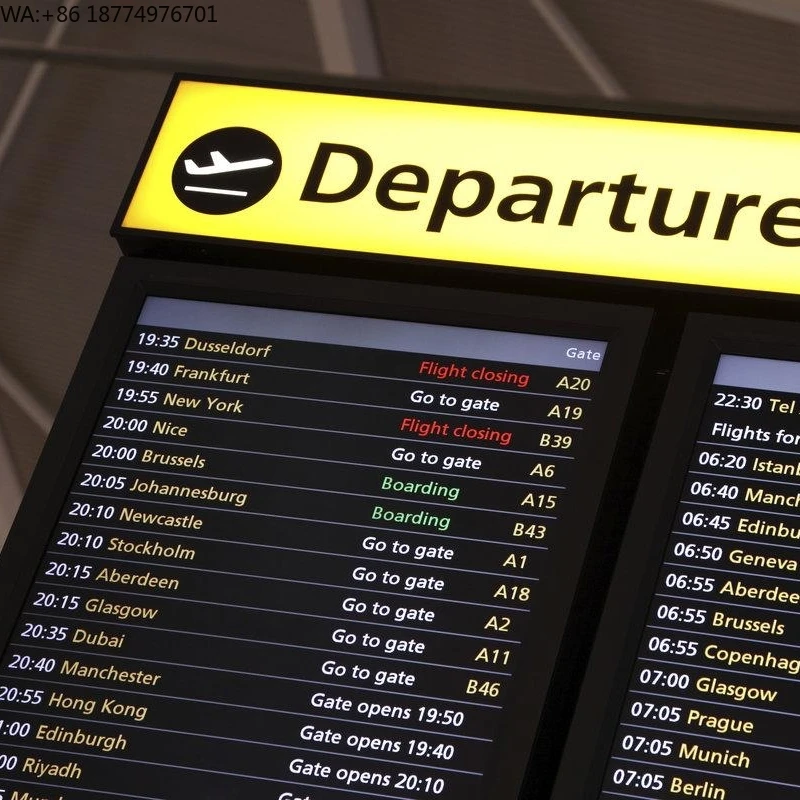 Wall Hanging Digital Signage and Display Airport Touch Screen Boarding Gate LCD Smart Display Airport Check in Information Board