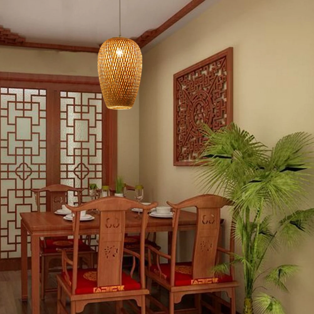 

Bamboo Lampshade Woven Bamboo Light Cover Hanging Lamp Shade Replacement Pendant Light Lampshade Decor Hotel Restaurant Bar
