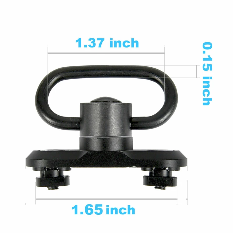 YUXINUO M-LOK Mount Standard QD Sling Swivel Adapter Rail Mount SLING Buckle Metal Strap Loop Strap Rail Mount Steel Push Button