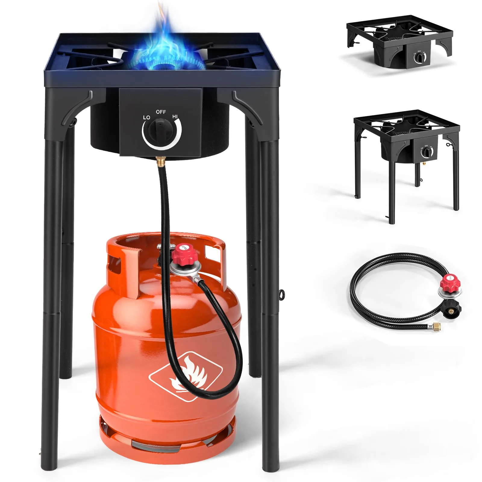 

Portable outdoor stove, propane, 1 burner, cooking, gas stove, barbecuing, grill, camping, USA