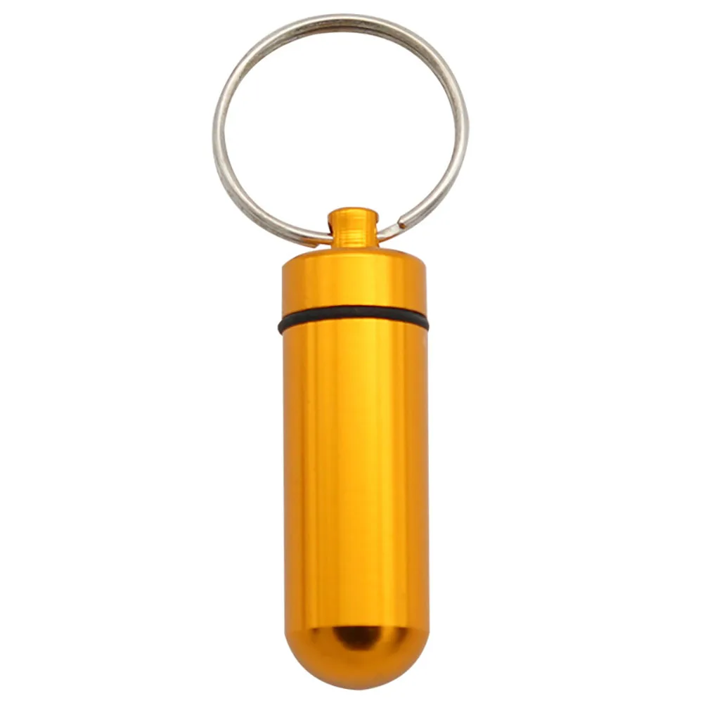 Kreativer Mini-Farbkodierter Outdoor Wasserdichter Aluminium-Pillen-Schlüsselanhänger Tragbarer Pillen-Organizer Langlebiger Aufbewahrungsbehälter – Detail 6