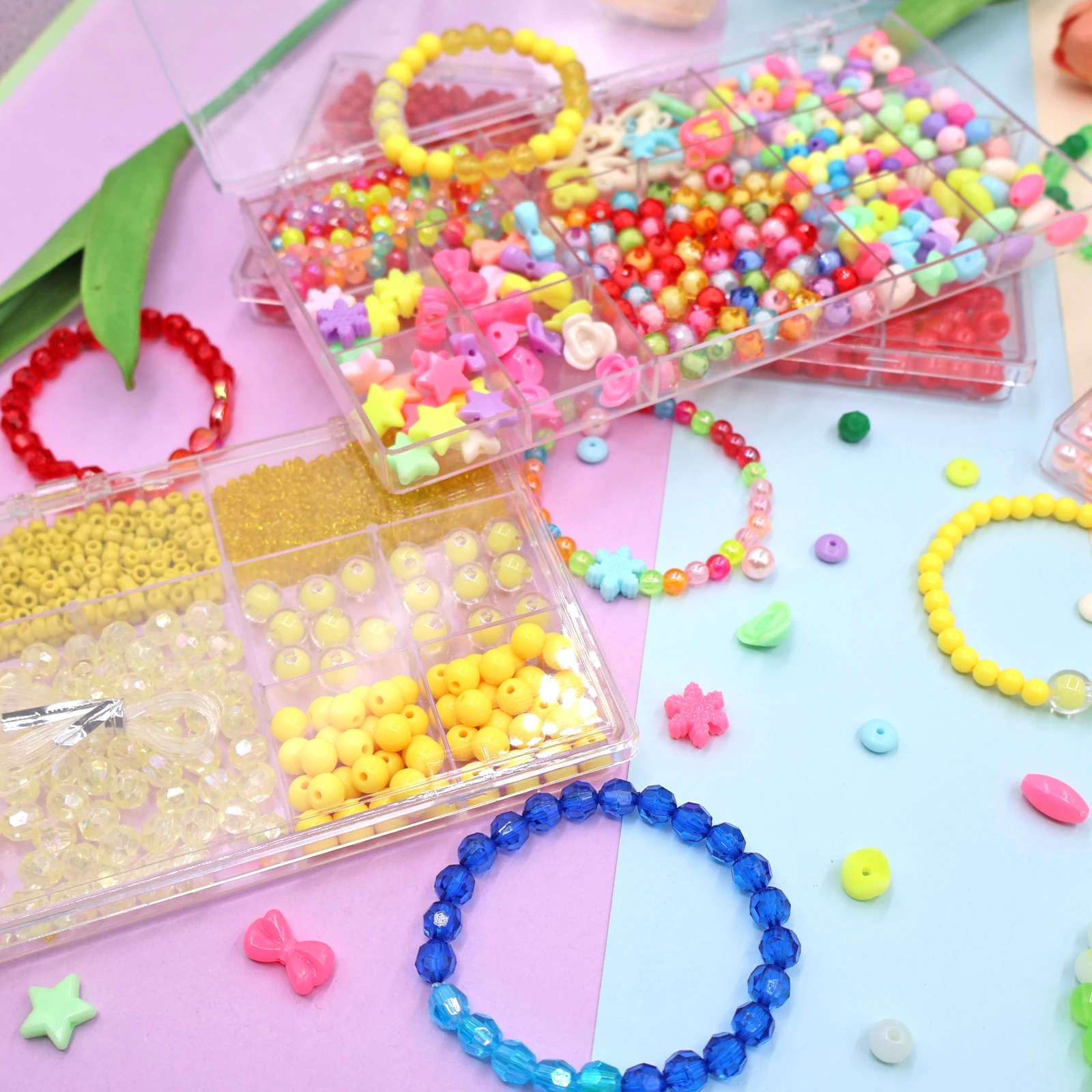 1 set of new bead bracelets with casual and cute styles, various DIY matching styles, cartoon small patterns, girlish style, jew