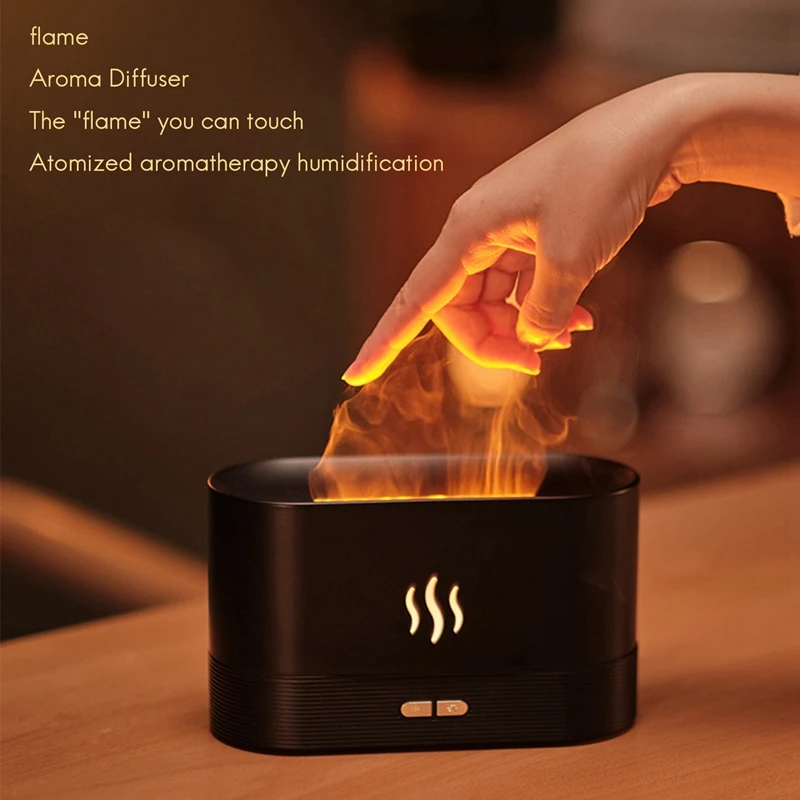 Simulation Flame Light Aromatherapy Diffuser USB Ultrasonic Essential Oil Diffuser For Home Aroma Air Humidifier